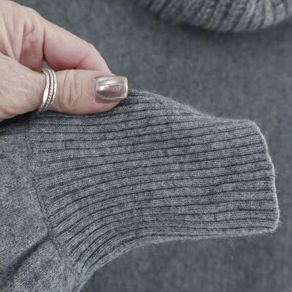 SFA Cashmere Angora Wool Sweater Women M Gray Career Preppy Quiet Luxury Classic - Picture 3 of 15